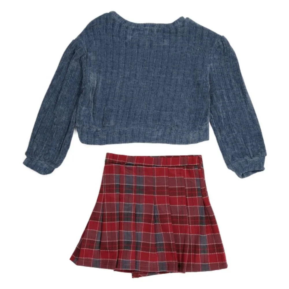 KensieGirl Chenille Sweater And Plaid Skirt Set / NWT / Size 10